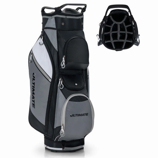14-Way Golf Cart Stand Bag With Waterproof Rain Hood