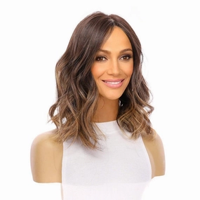 16" Princess Silk Top Wig Dark Brown Balayage