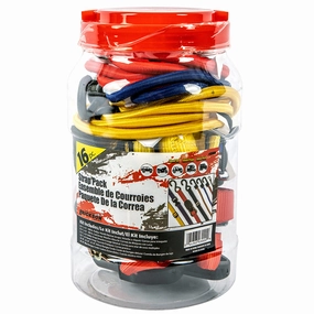 16pc Assortment of Bungee Cords and Straps