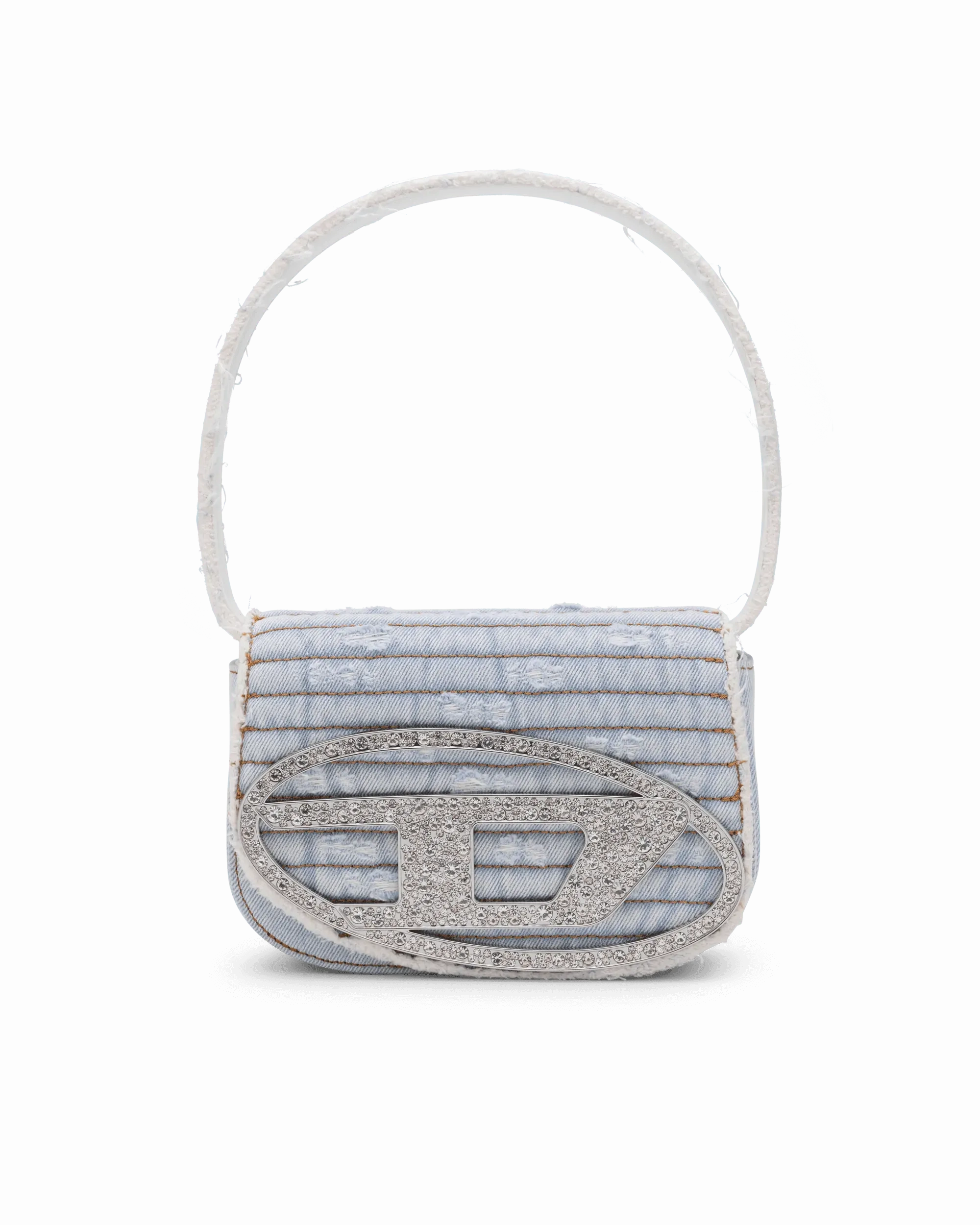 1DR Small Denim Crystal Shoulder Bag