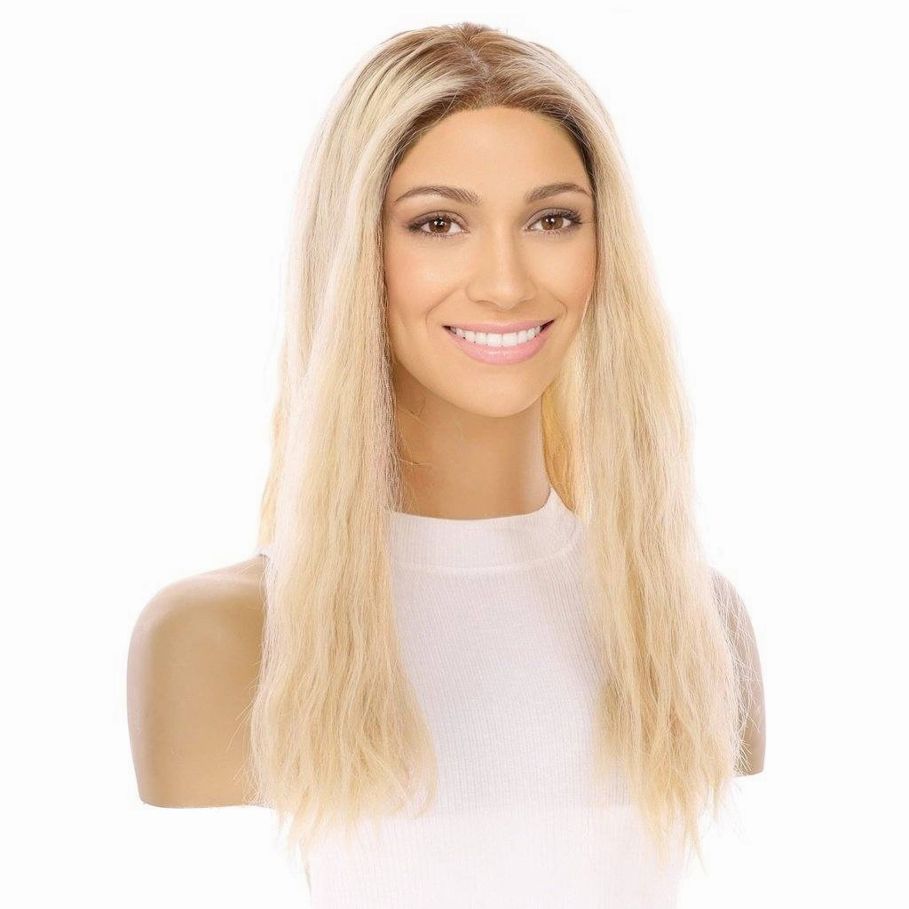 20" Princess Silk Top Wig Platinum Blonde Wavy