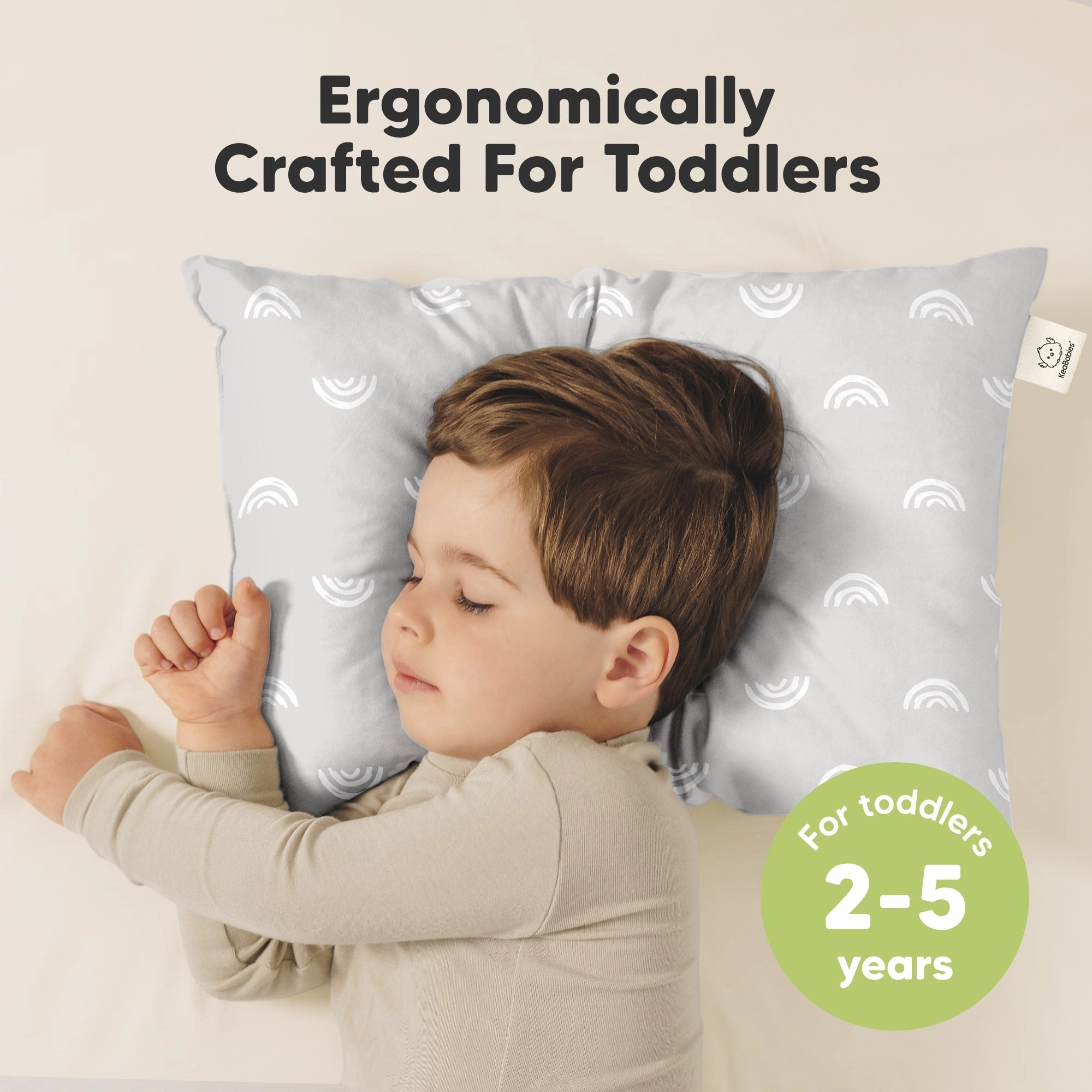 2-Pack Toddler Pillows (Gray Rainbow)