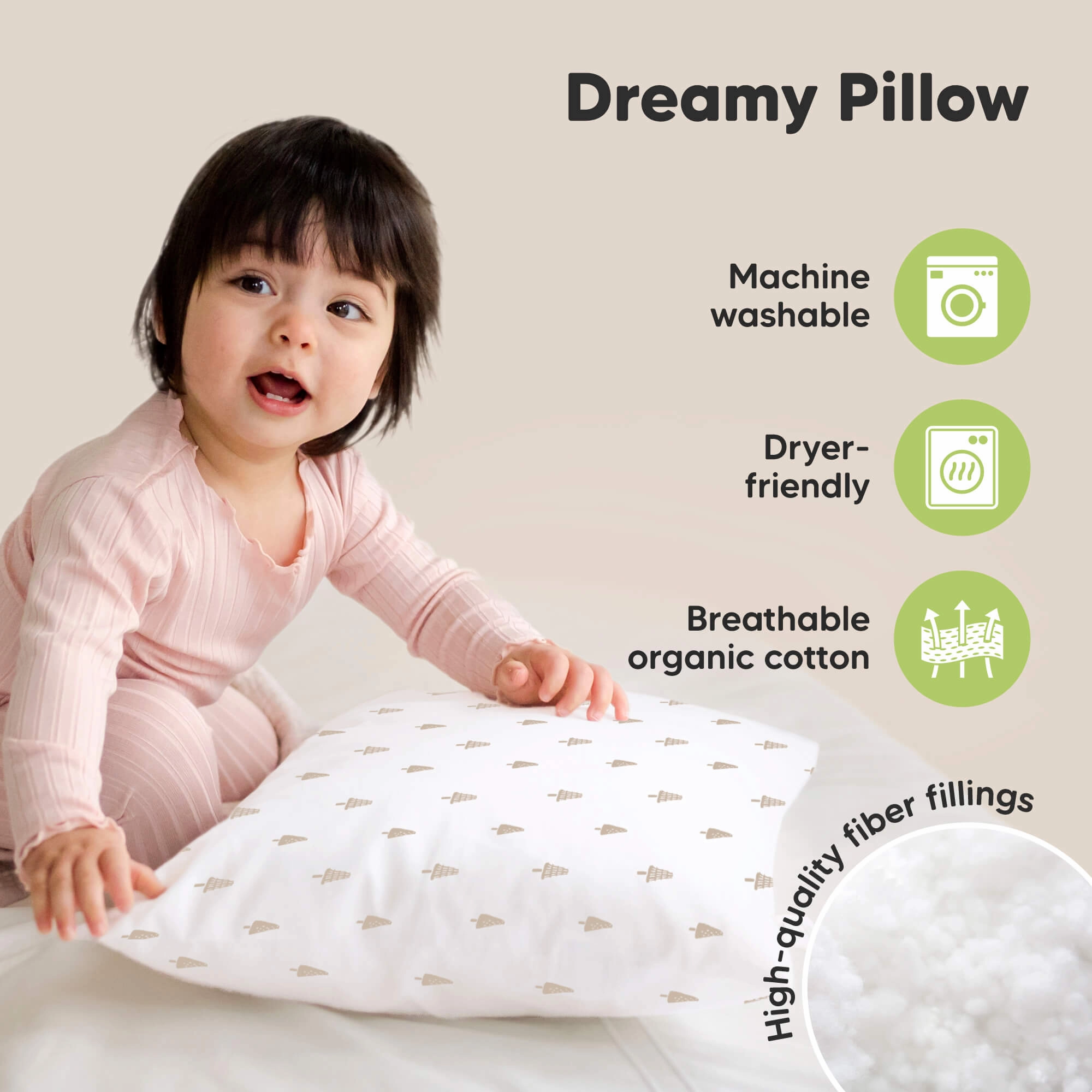 2-Pack Toddler Pillows (Pine Tree)