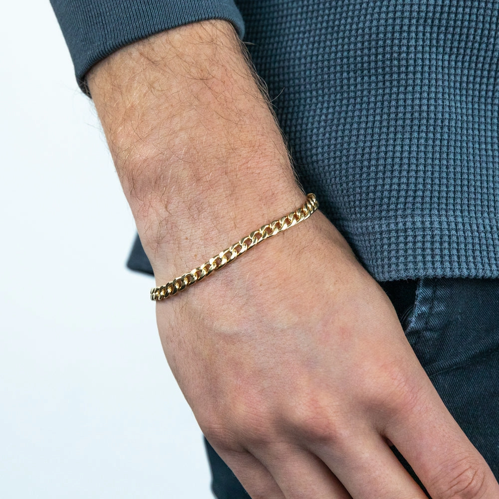 9ct Silverfilled Yellow Gold Curb 19cm 150 Gauge Bracelet