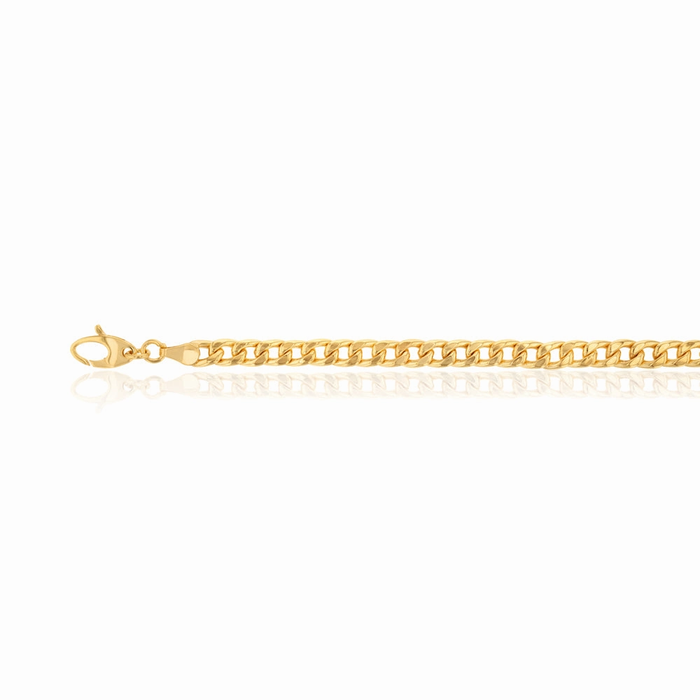 9ct Silverfilled Yellow Gold Curb 19cm 150 Gauge Bracelet
