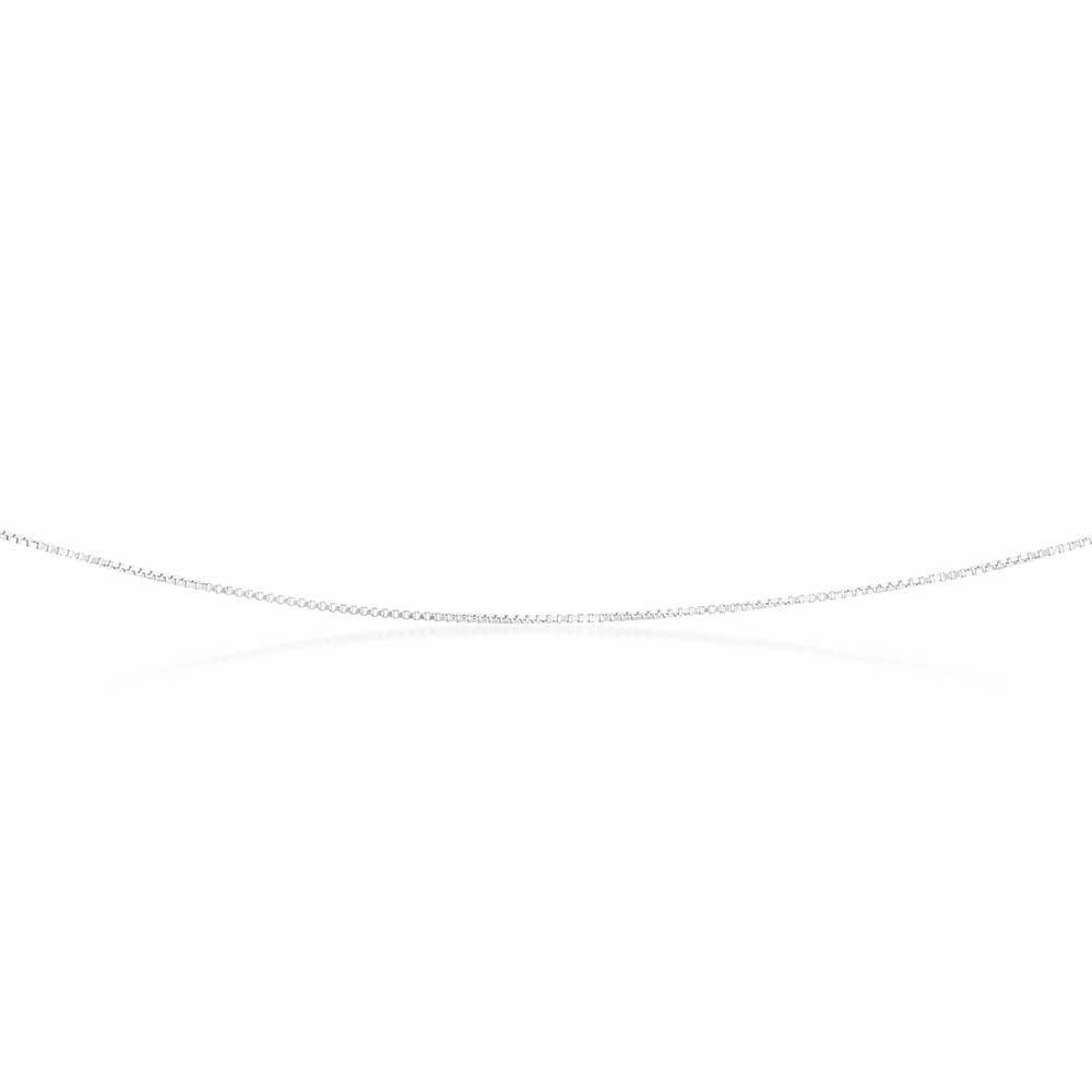 9ct White Solid Gold 15 Gauge Box 41cm Chain