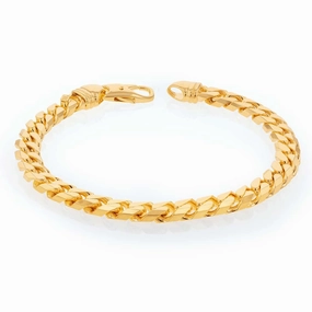 9ct Yellow Gold 250 Gauge Curb 21.6cm Bracelet