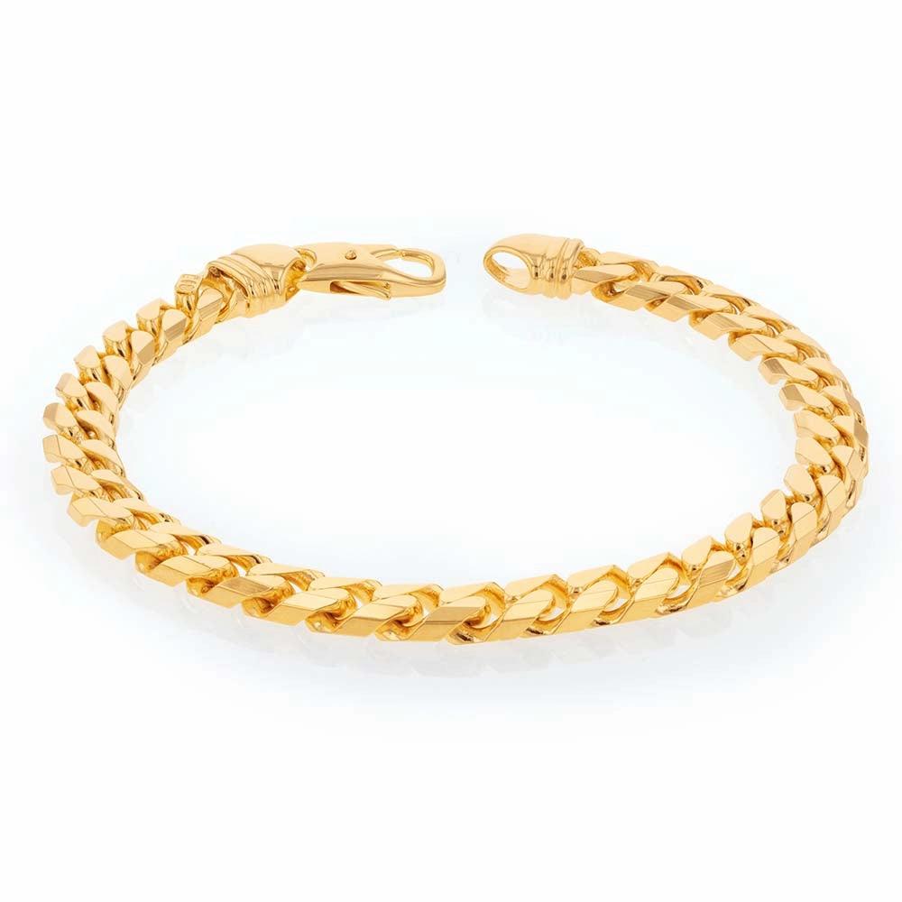9ct Yellow Gold 250 Gauge Curb 21.6cm Bracelet
