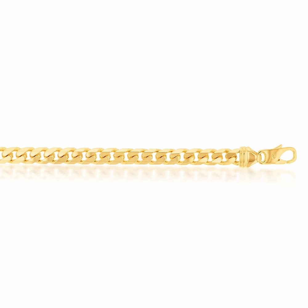 9ct Yellow Gold 250 Gauge Curb 21.6cm Bracelet