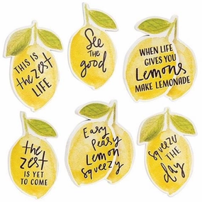 *6/Set Lemon Sayings Magnets