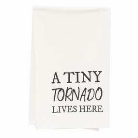 *A Tiny Tornado Lives Here Dish Towel