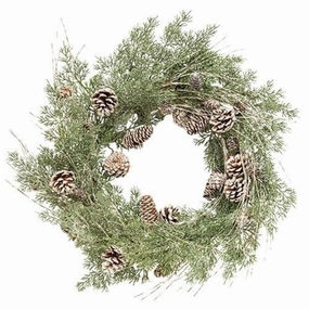 *Birch Tipped Cedar Wreath 24"