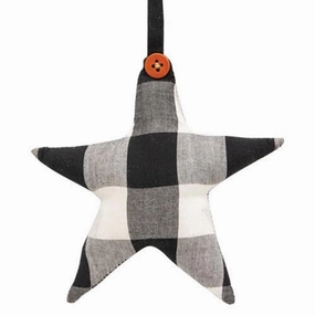 *Black & White Buffalo Check Star Ornament