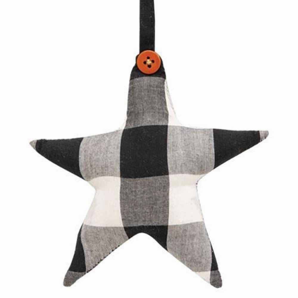 *Black & White Buffalo Check Star Ornament