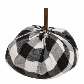 *Black & White Buffalo Check Stuffed Pumpkin 5.5"
