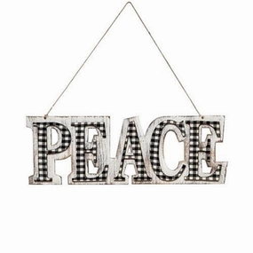 *Black/White Plaid PEACE Hanger