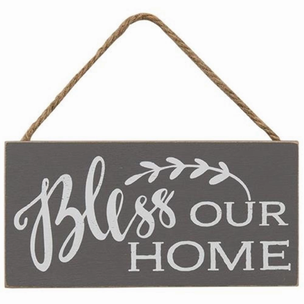 *Bless Our Home Rope Hanger Sign