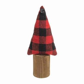 *Buffalo Check Christmas Tree on Stump 9.5"