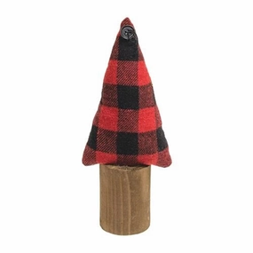 *Buffalo Check Christmas Tree on Stump 9.5"