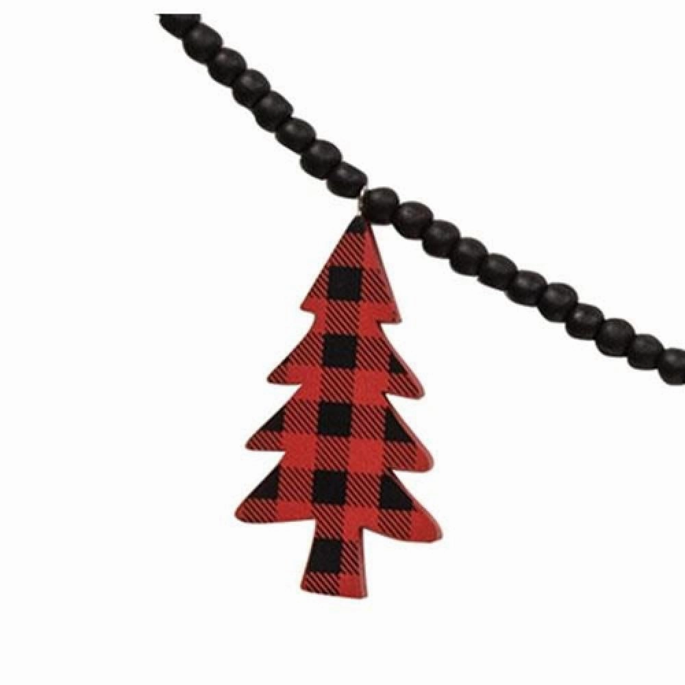 *Buffalo Check Christmas Trees Beaded Garland