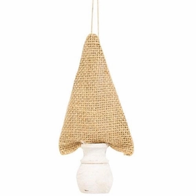 *Burlap Christmas Tree Ornament 6"