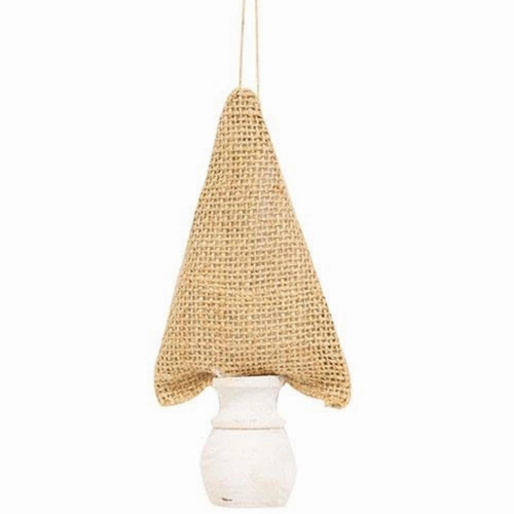 *Burlap Christmas Tree Ornament 6"