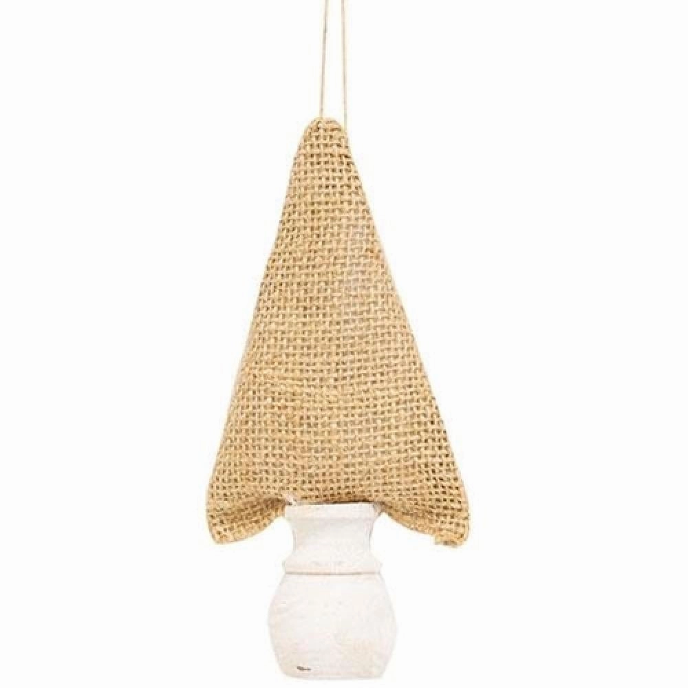 *Burlap Christmas Tree Ornament 6"
