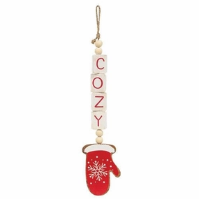 *Cozy Mitten Christmas Wooden  Tile Hanger