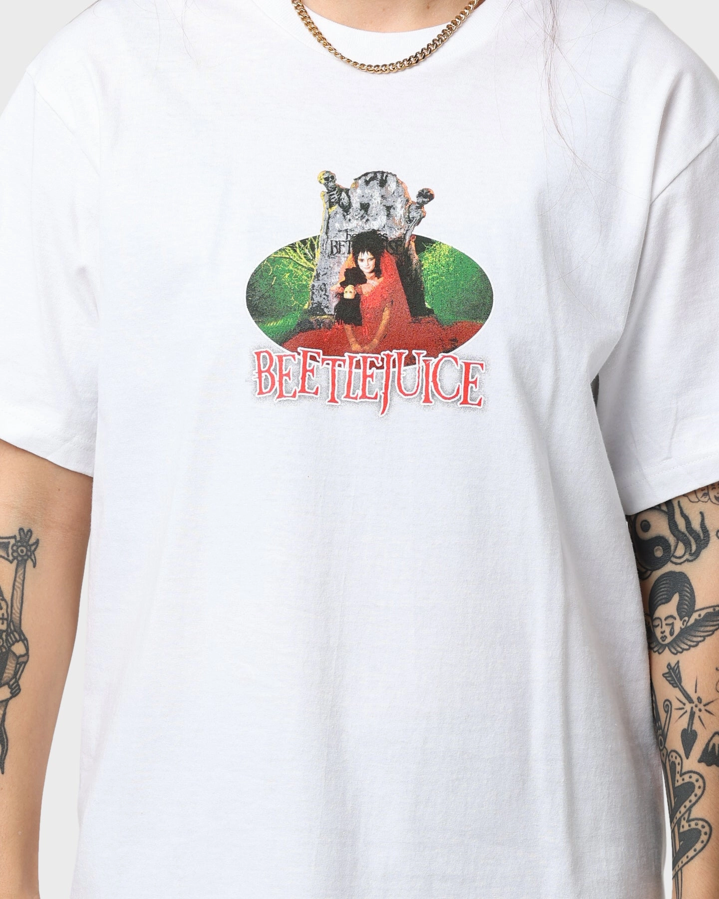 American Thrift X Beetlejuice Lydia T-Shirt White