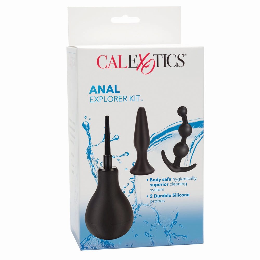 Anal Explorer Kit With Silicone Douche, Butt Plug & Beads