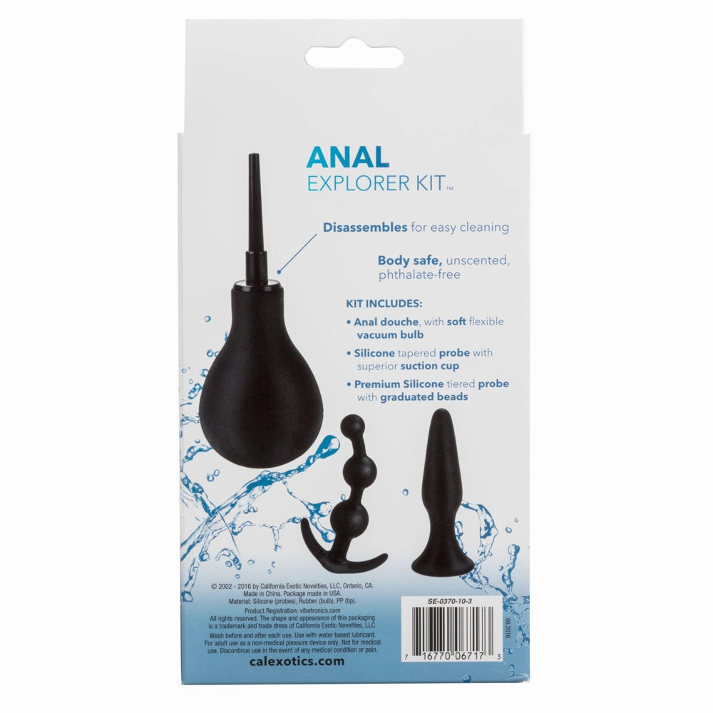 Anal Explorer Kit With Silicone Douche, Butt Plug & Beads