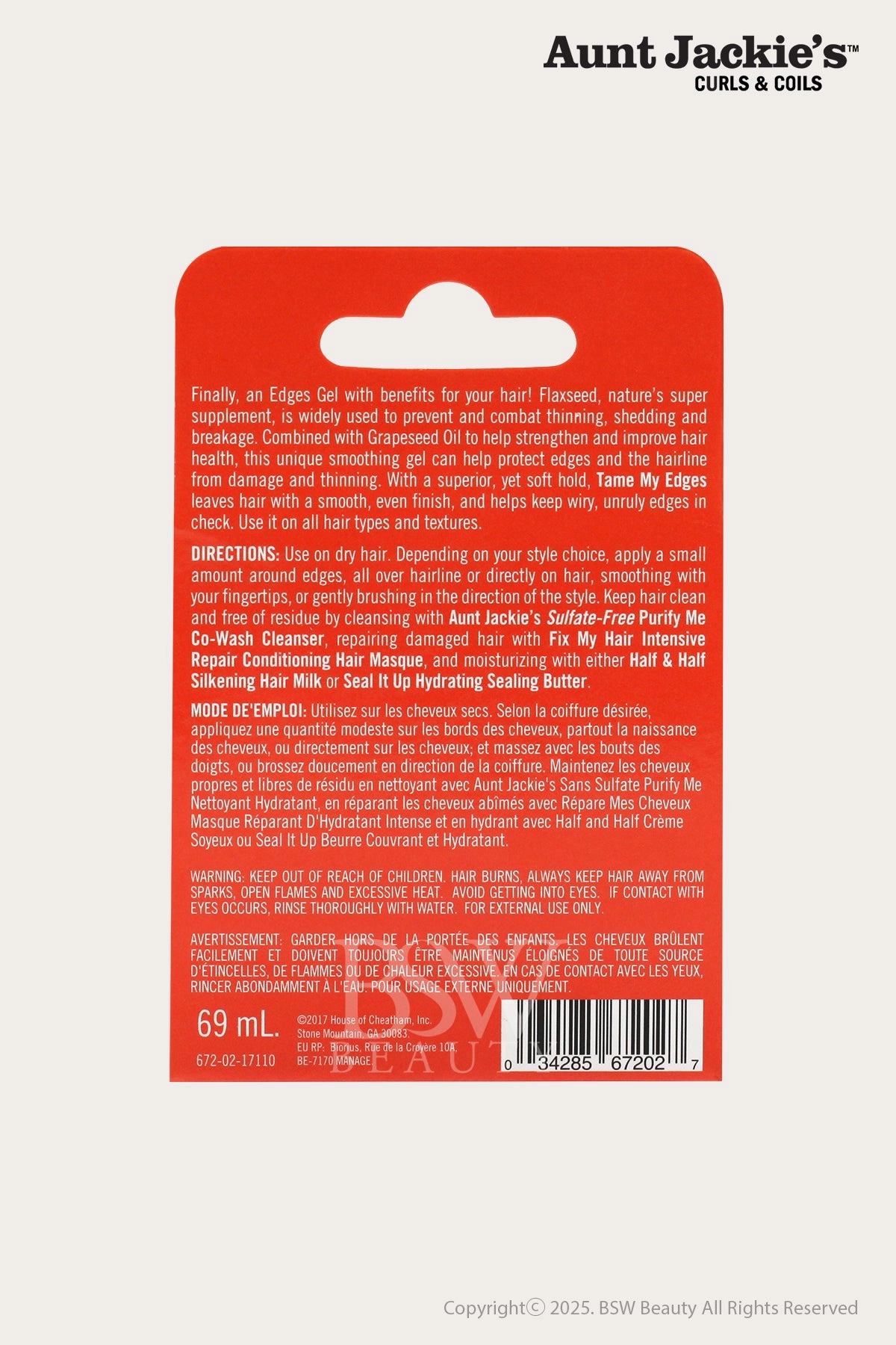 AUNT JACKIES TAME MY EDGES SMOOTHING GEL 2.5oz