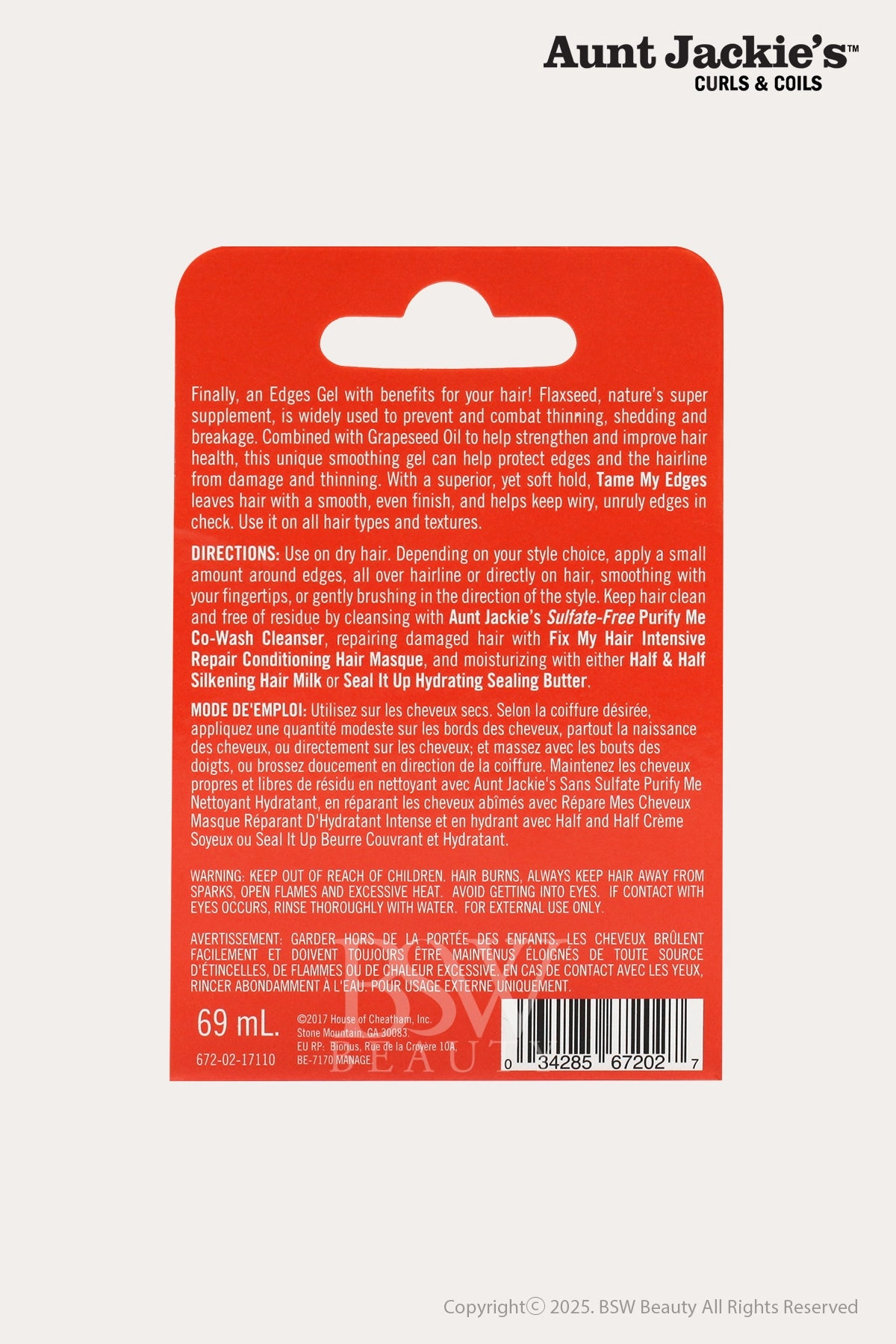 AUNT JACKIES TAME MY EDGES SMOOTHING GEL 2.5oz