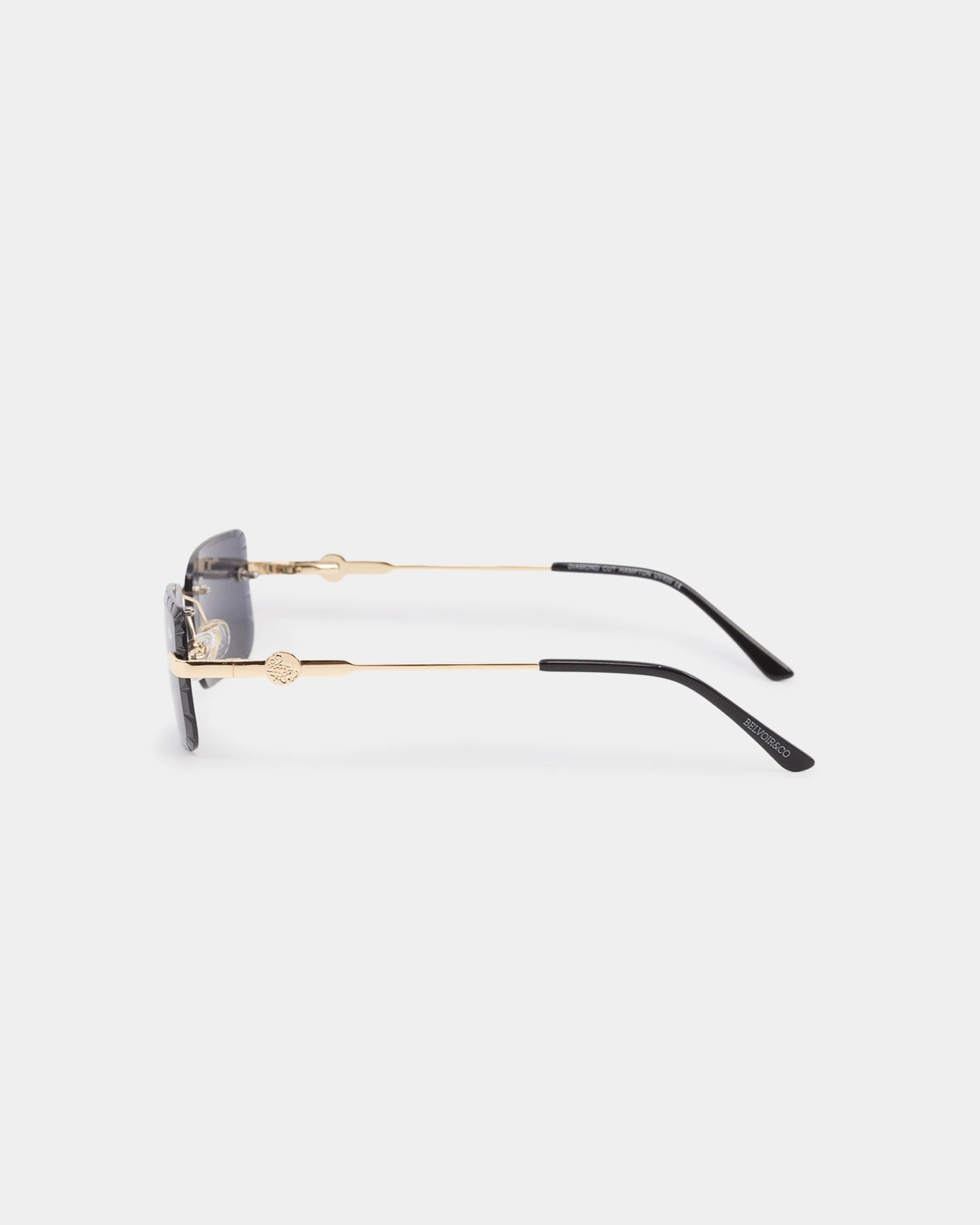 Belvoir & Co Diamond Cut Hampton Sunglasses Black/Gold