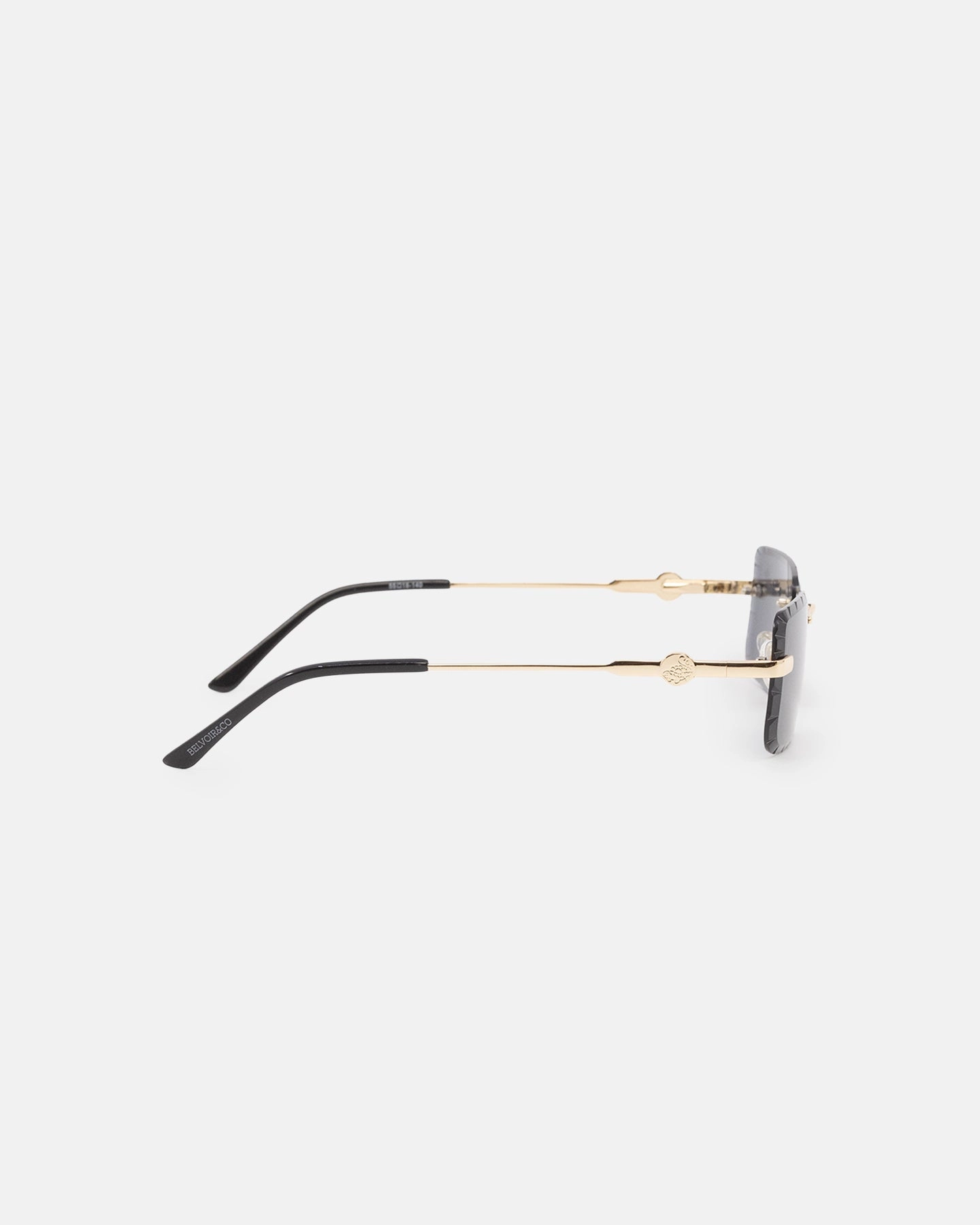 Belvoir & Co Diamond Cut Hampton Sunglasses Black/Gold
