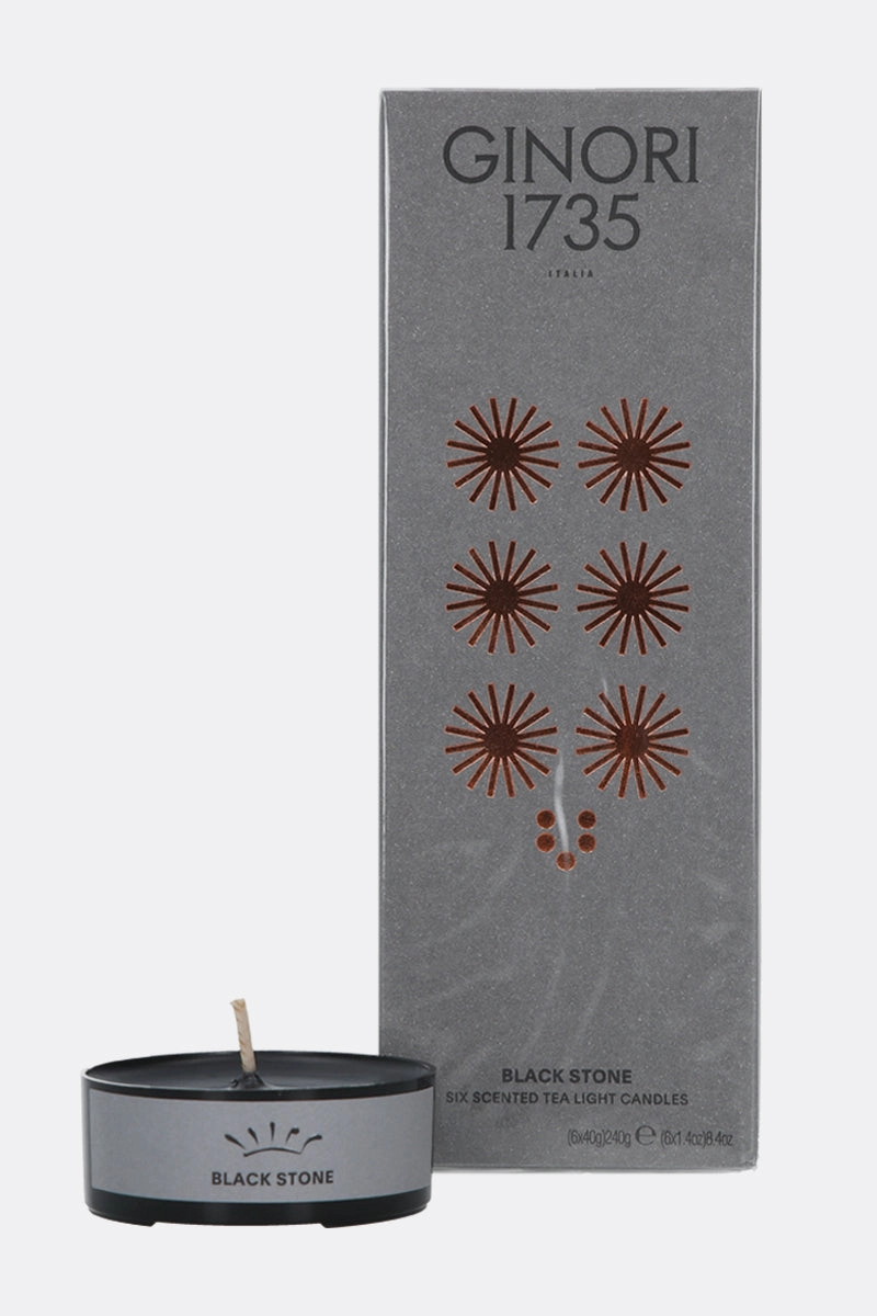 Black Stone six scented tea light candles