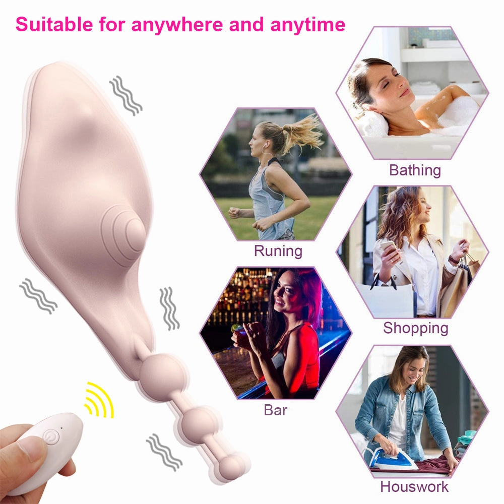 Butterfly Clit and G Spot Vibrator with Anal Beads for Panties - W8