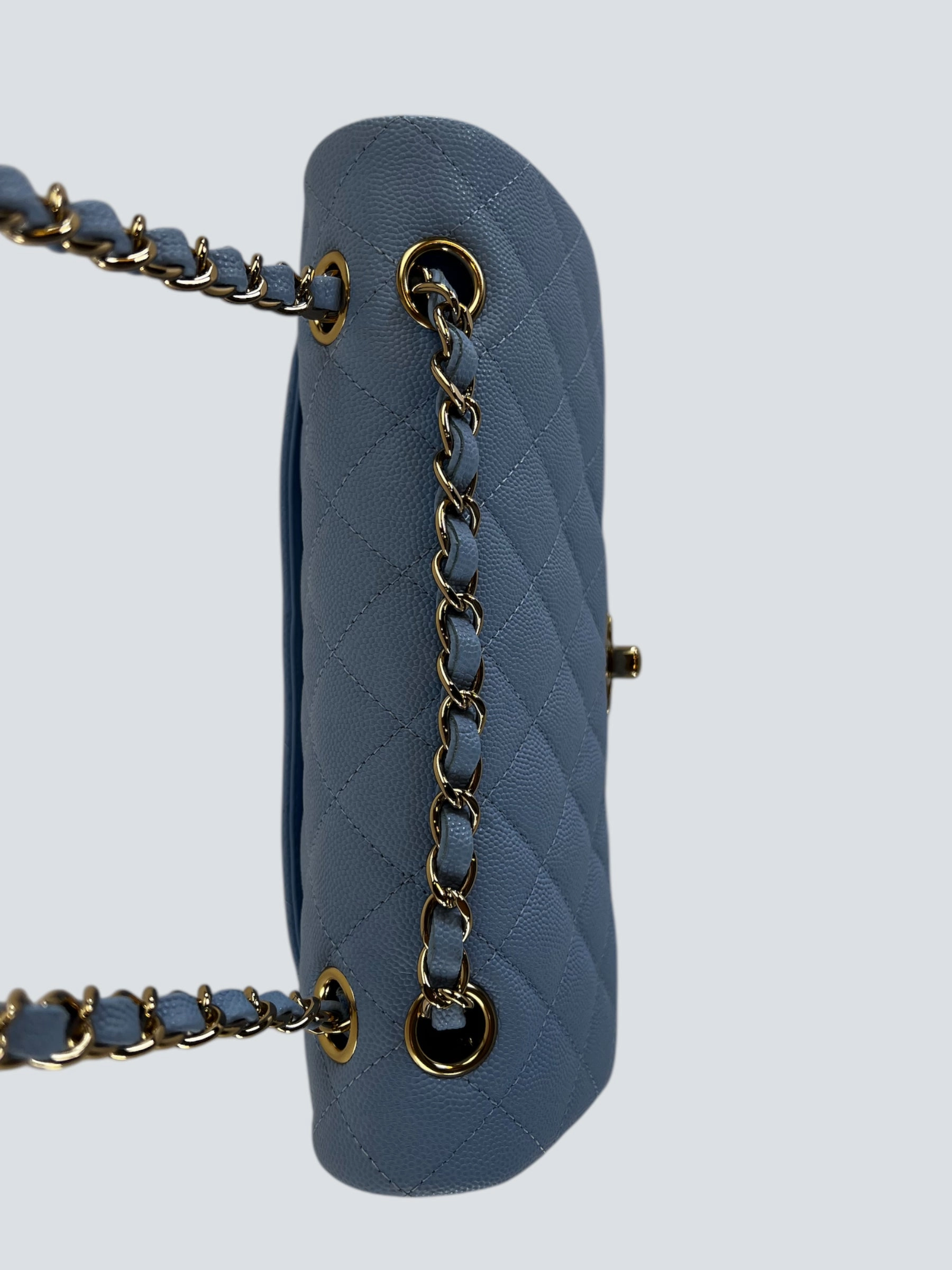 Chanel Baby Blue Caviar Leather Small Double Flap