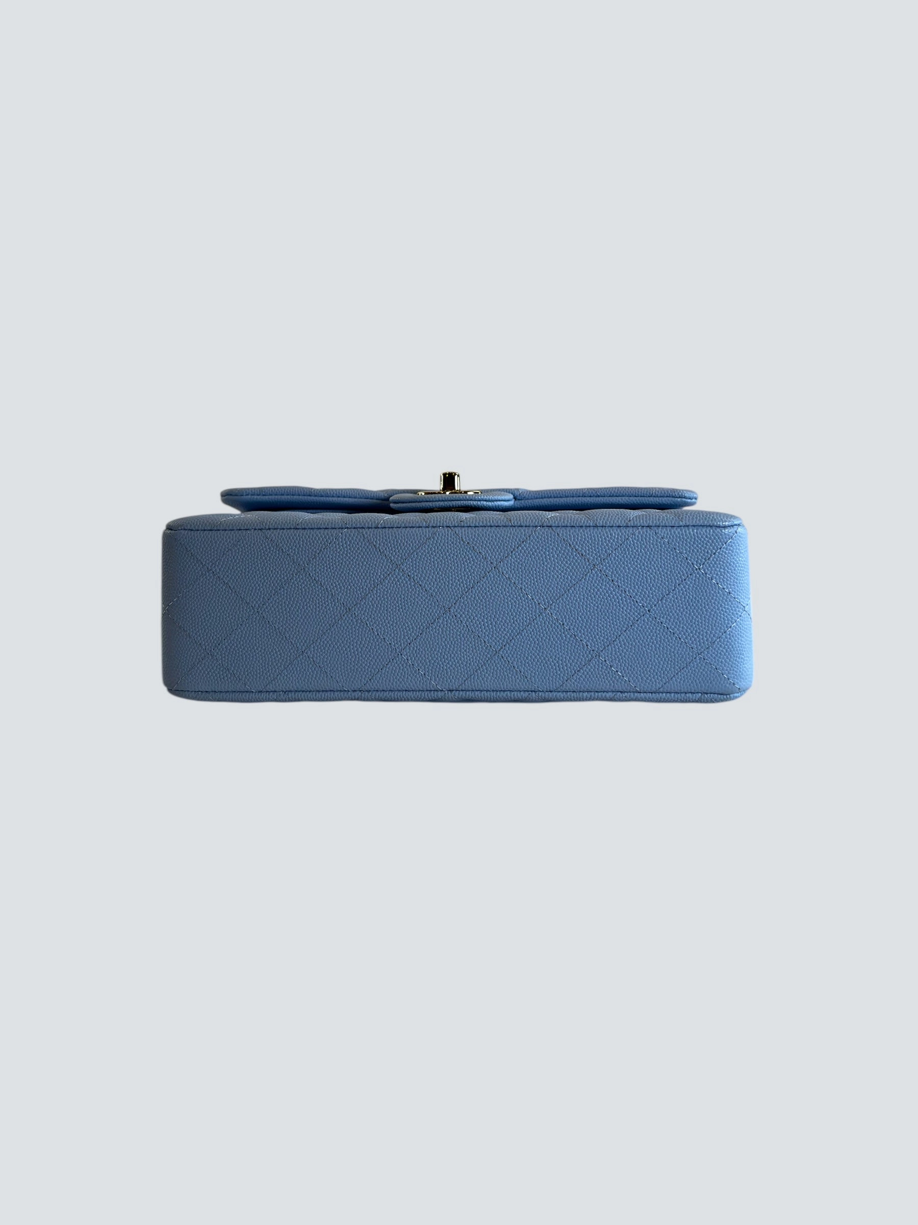 Chanel Baby Blue Caviar Leather Small Double Flap
