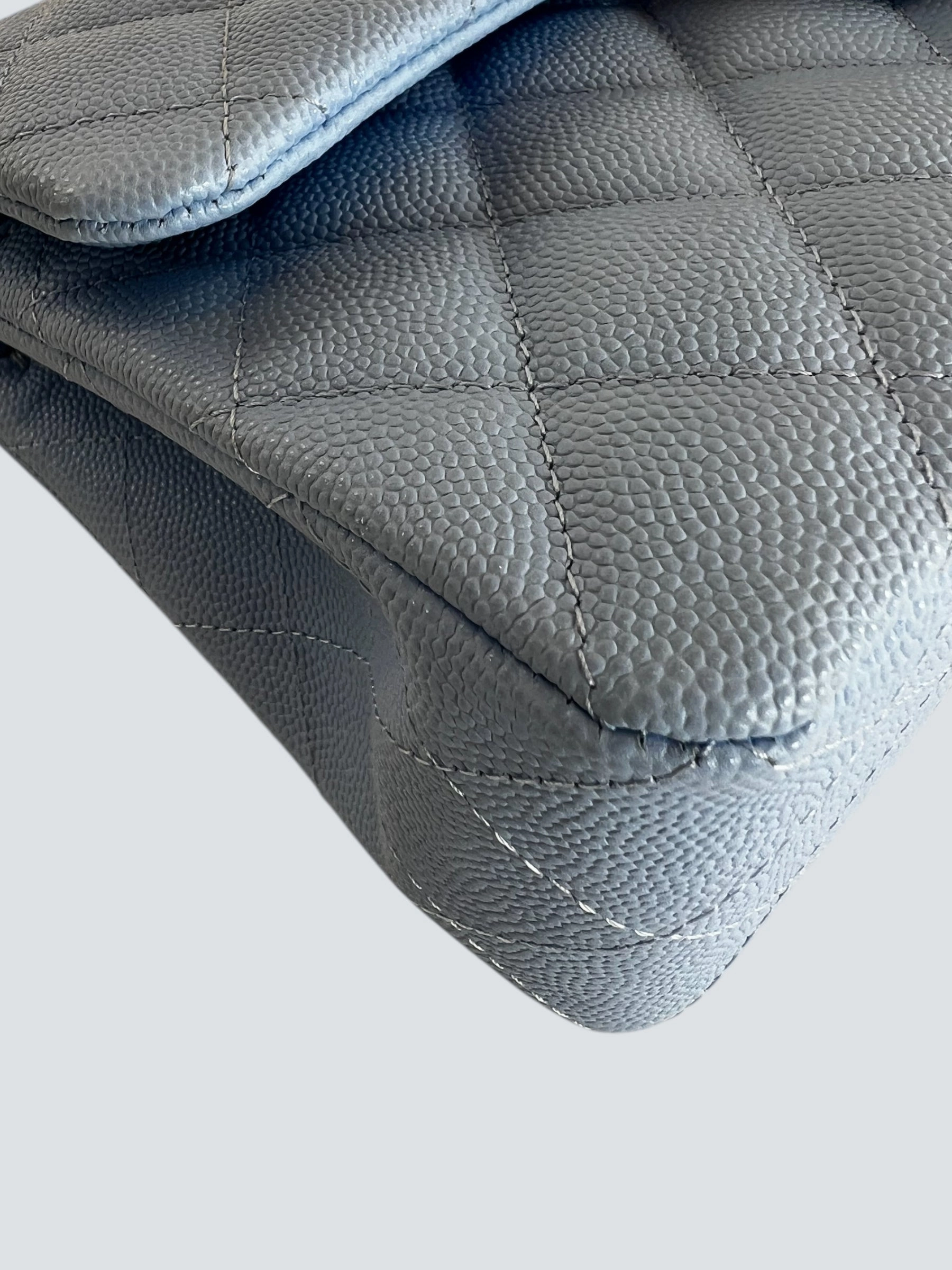 Chanel Baby Blue Caviar Leather Small Double Flap