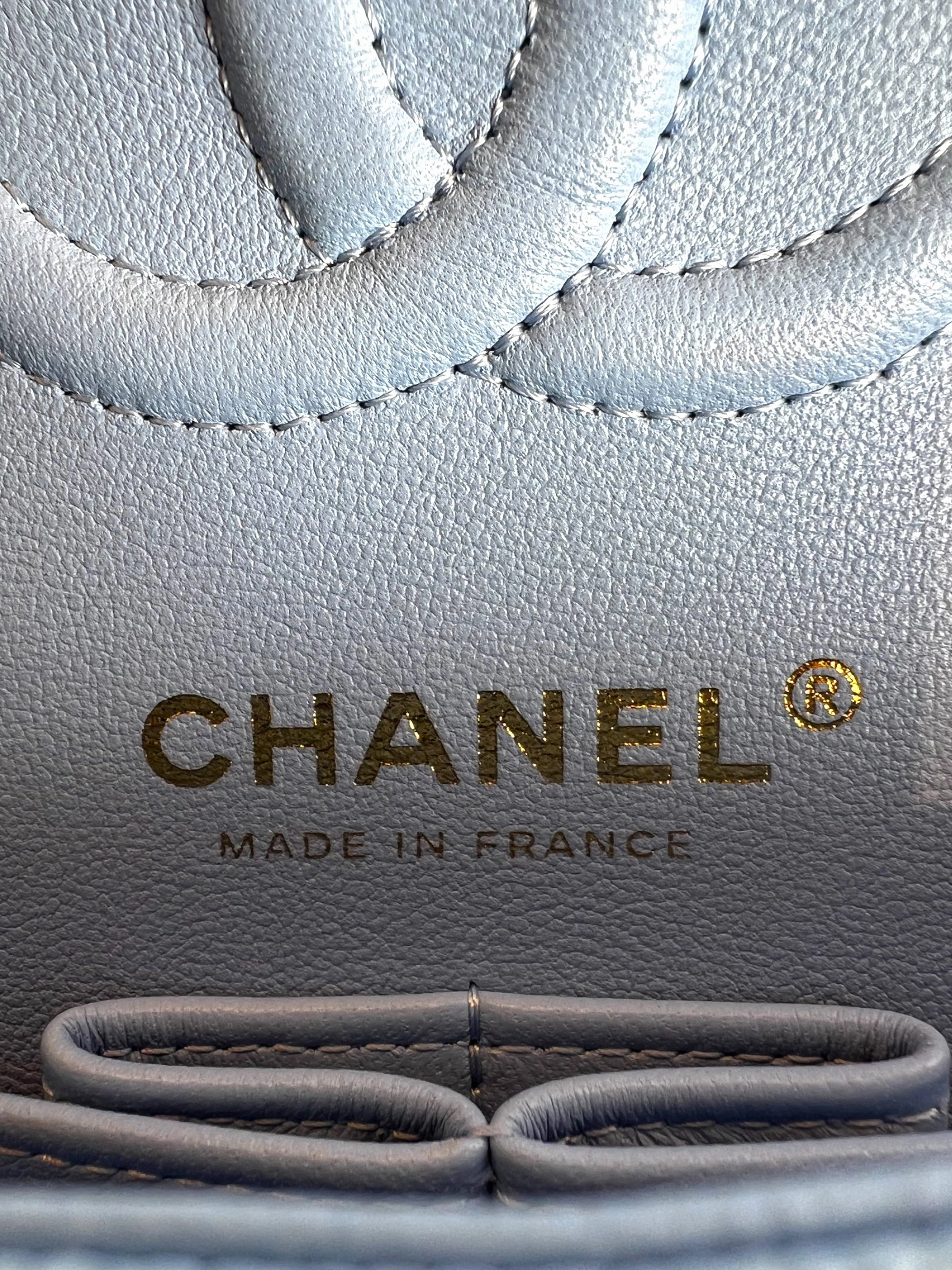 Chanel Baby Blue Caviar Leather Small Double Flap