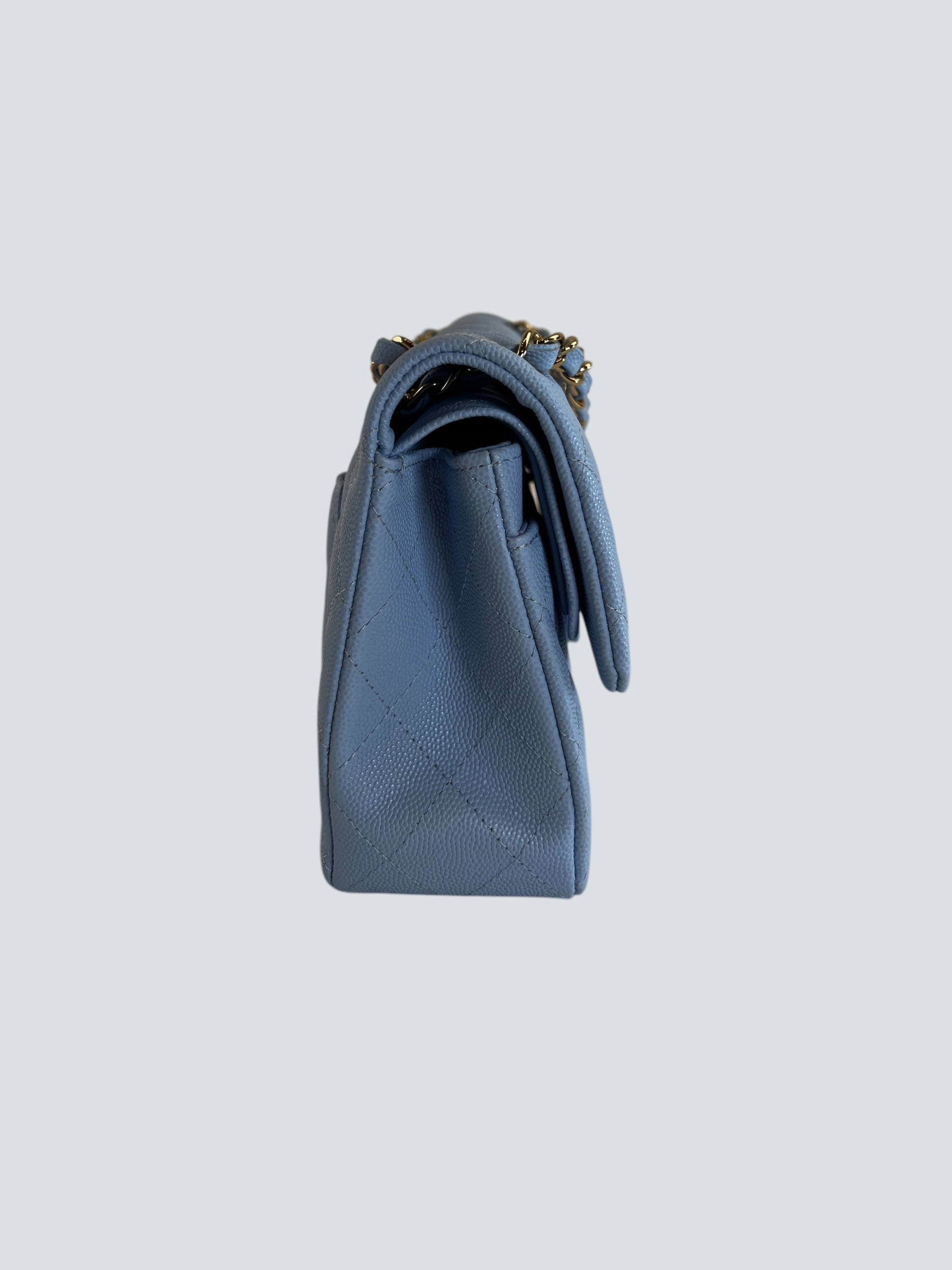 Chanel Baby Blue Caviar Leather Small Double Flap