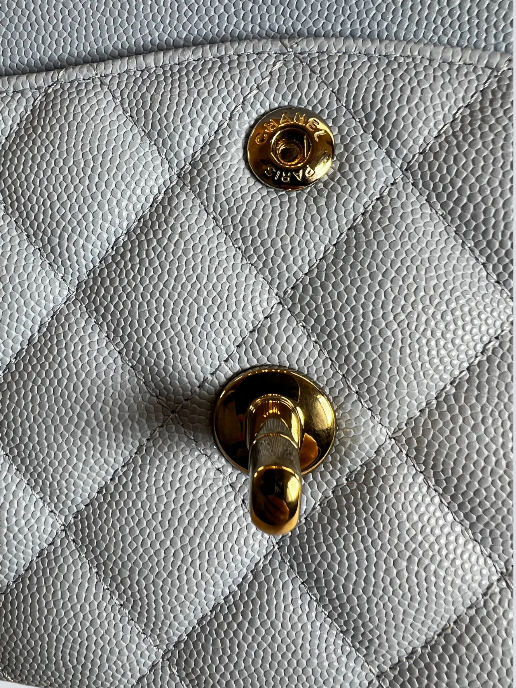 Chanel Baby Blue Caviar Leather Small Double Flap