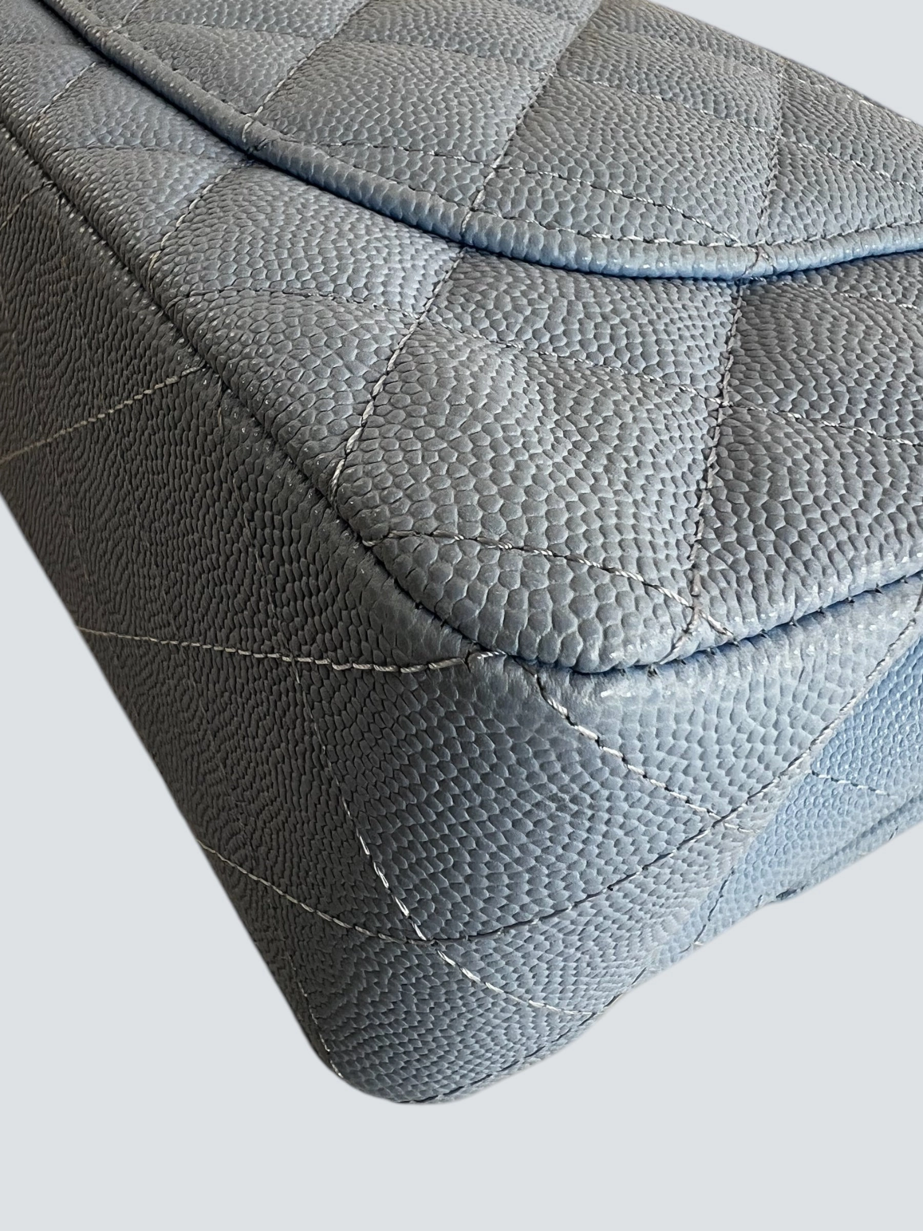 Chanel Baby Blue Caviar Leather Small Double Flap