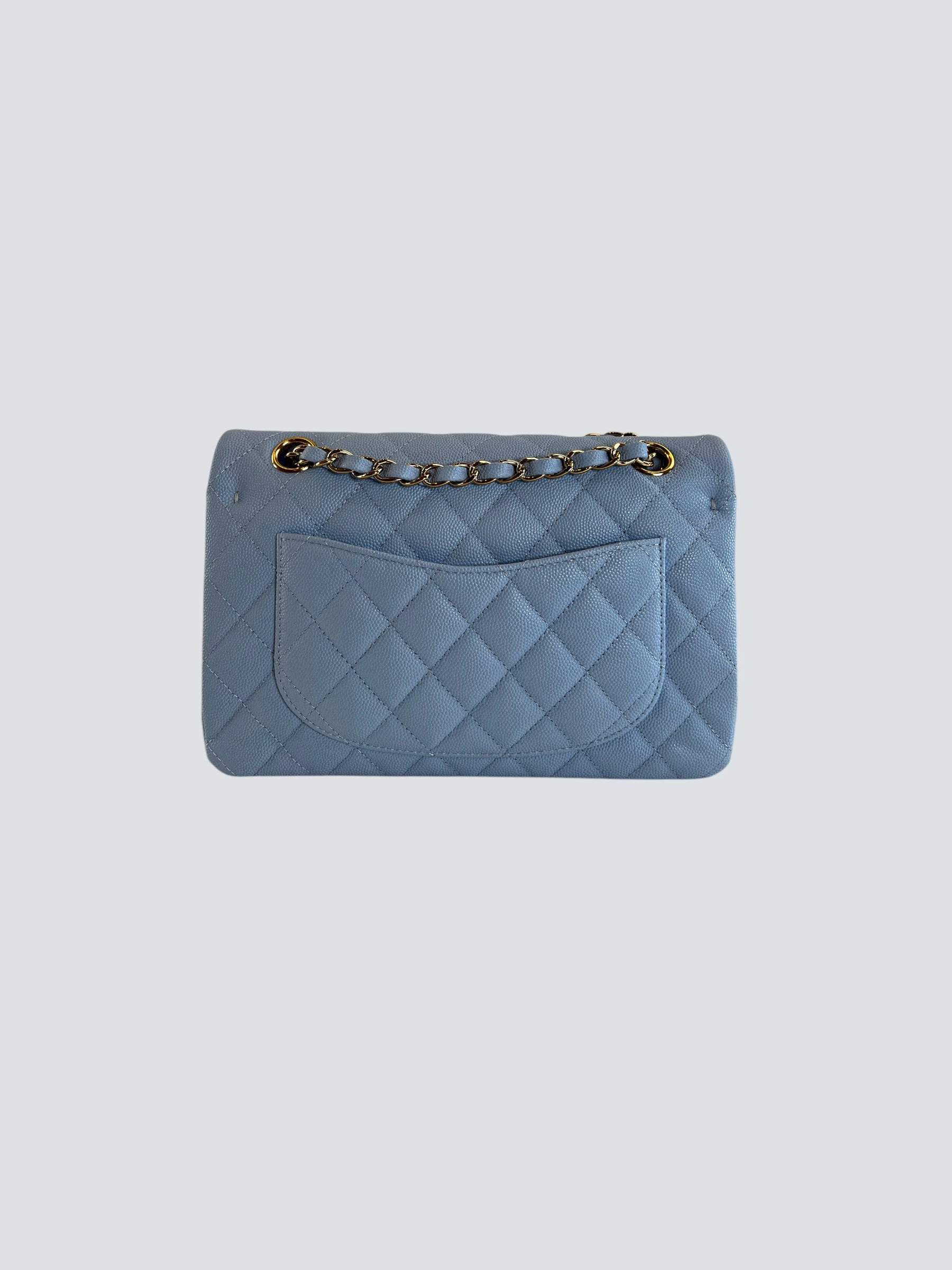 Chanel Baby Blue Caviar Leather Small Double Flap