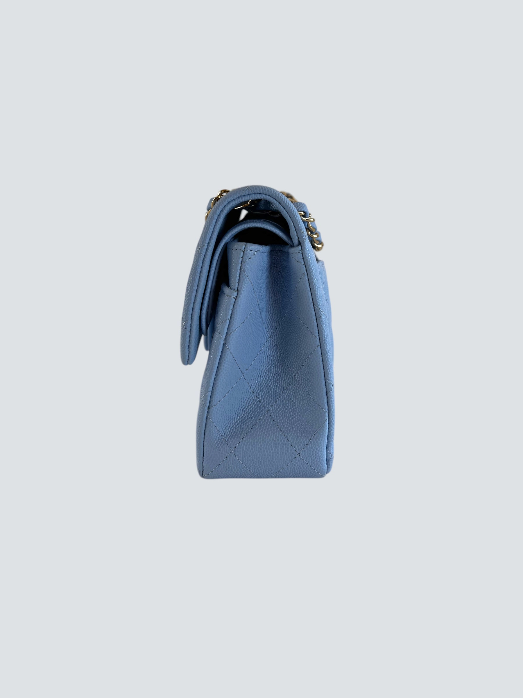Chanel Baby Blue Caviar Leather Small Double Flap