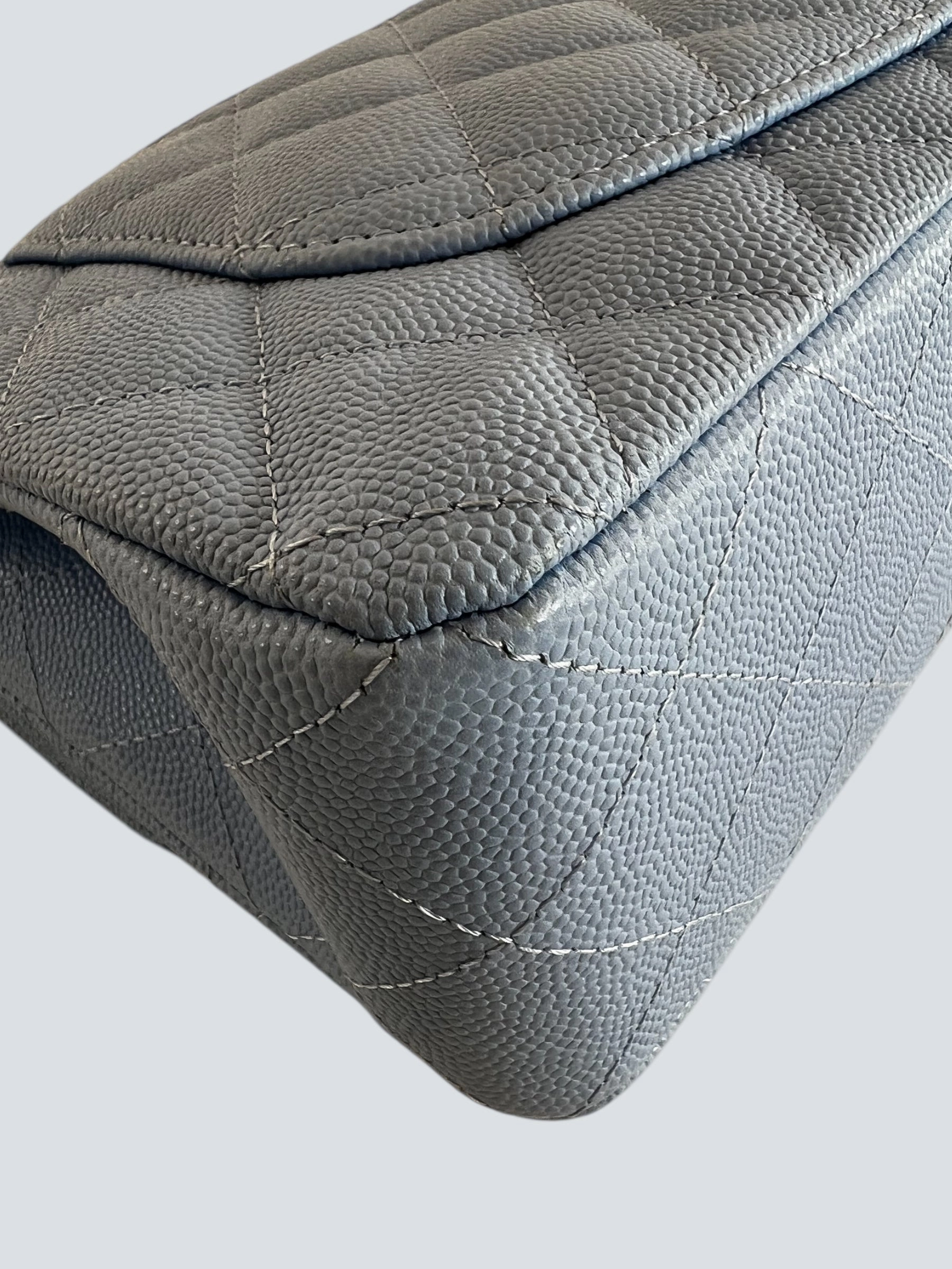 Chanel Baby Blue Caviar Leather Small Double Flap