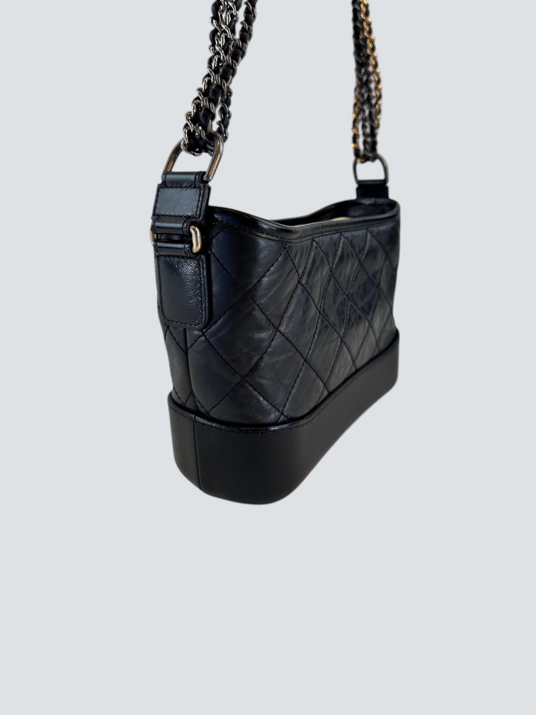 Chanel Black Calfskin Leather Small Gabrielle Crossbody