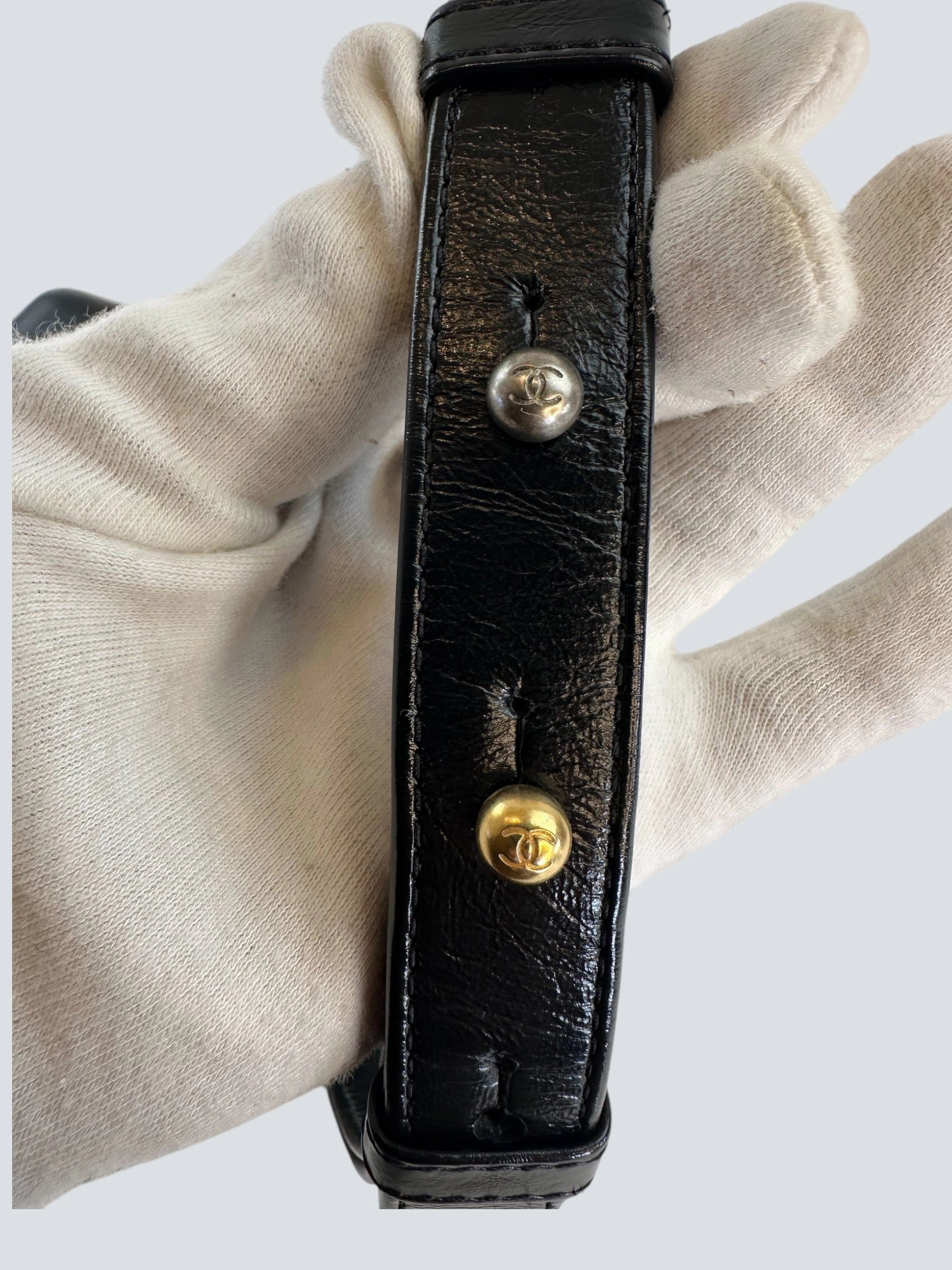 Chanel Black Calfskin Leather Small Gabrielle Crossbody