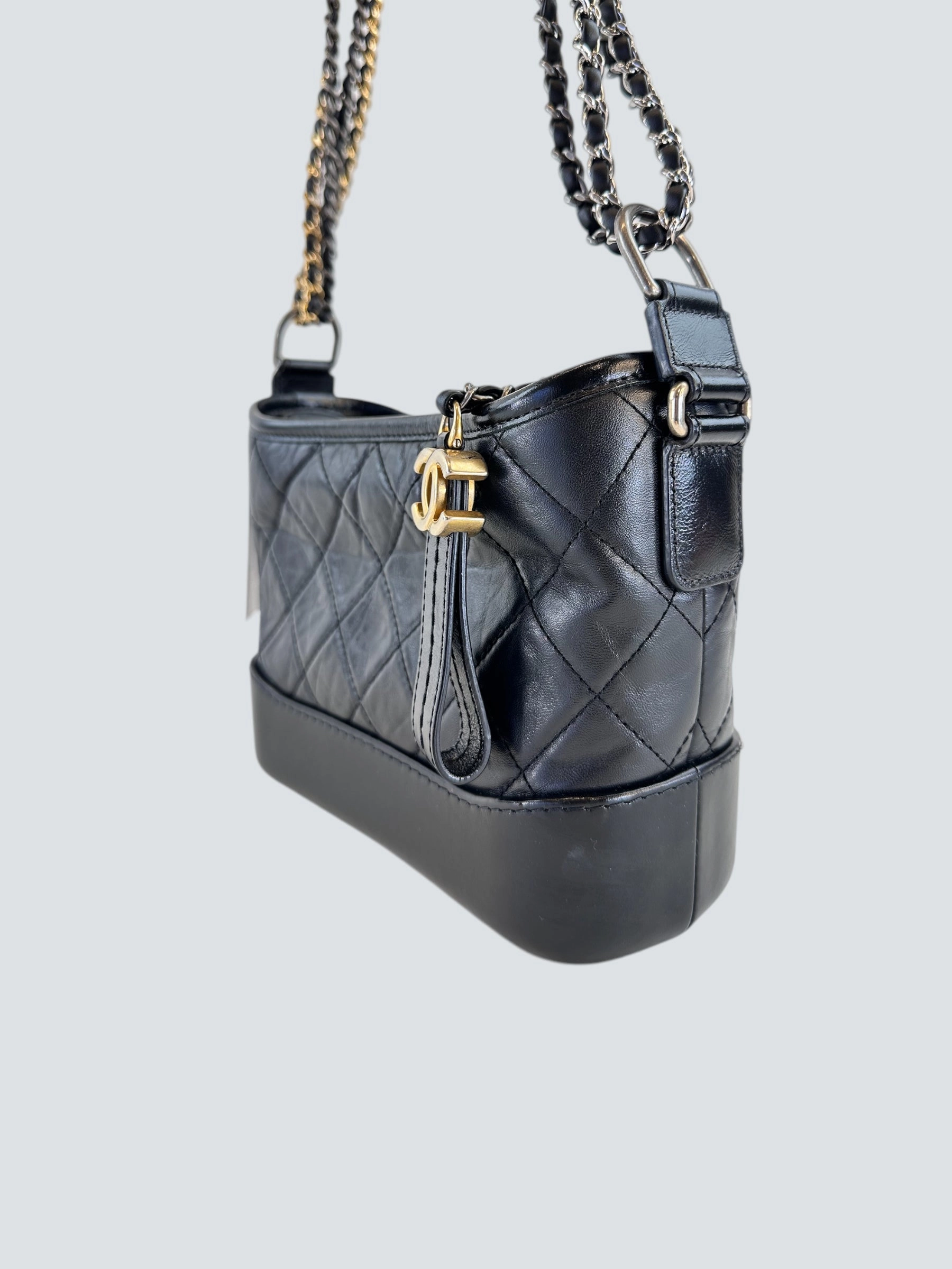 Chanel Black Calfskin Leather Small Gabrielle Crossbody